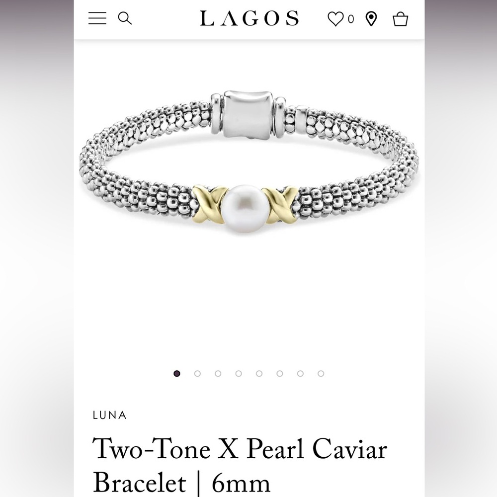 LAGOS Luna Two-Tone X Pearl Caviar Bracelet